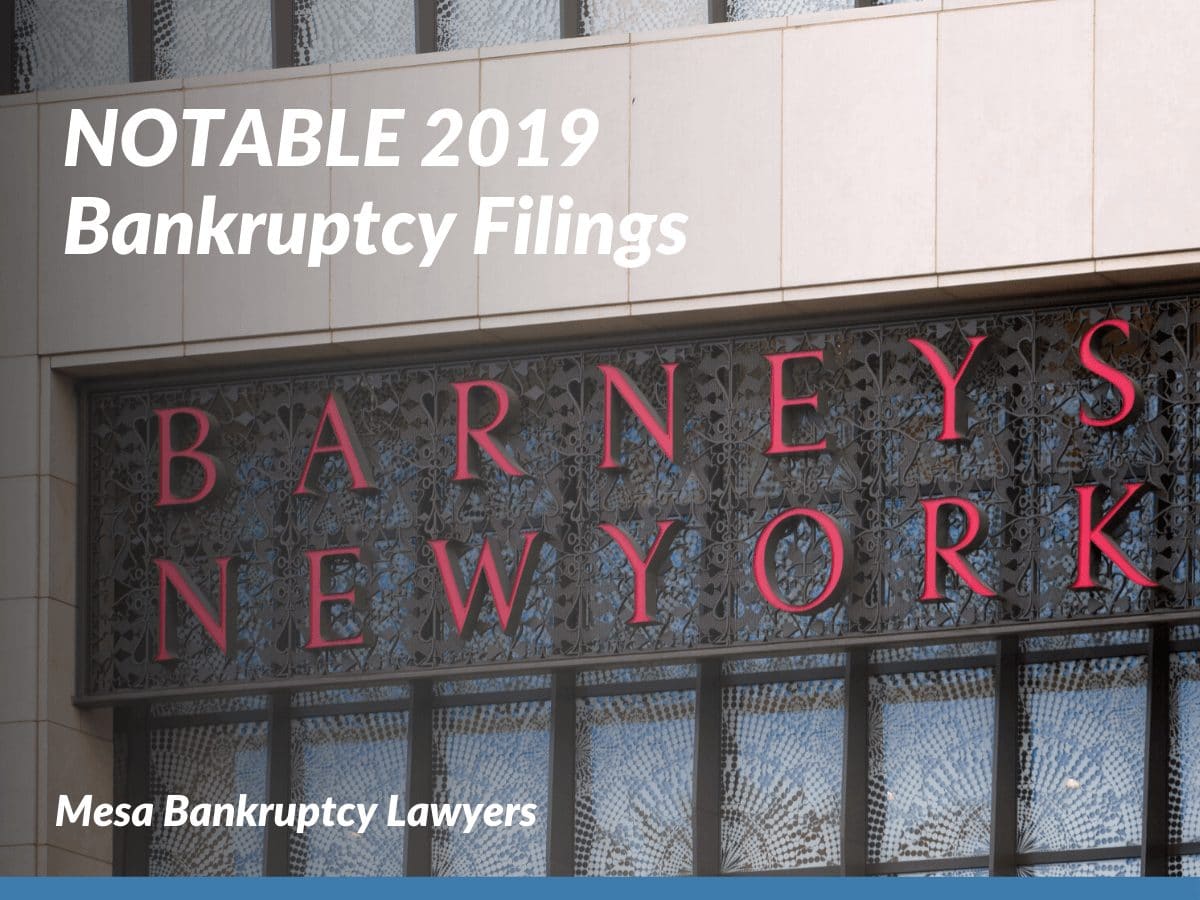 Notable 2019 Bankruptcy Filings