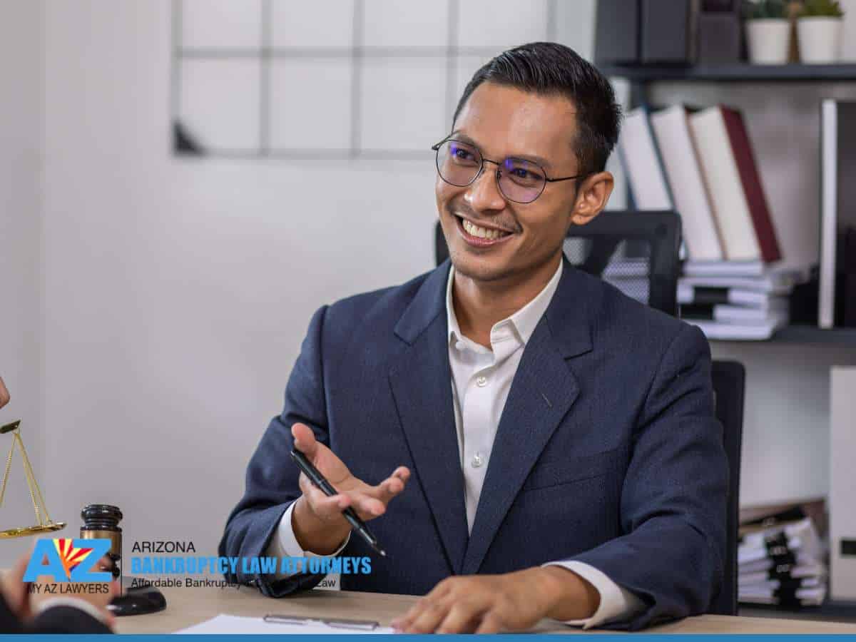 Attorney discussing Divorce and bankruptcy options during a legal consultation